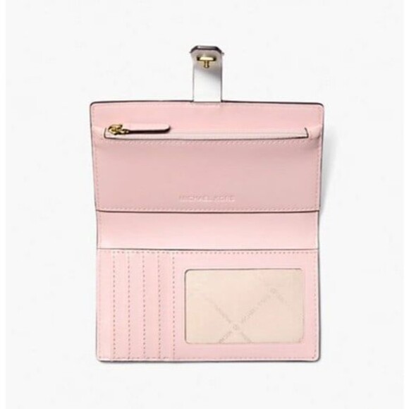 New Michael Kors Greenwich Medium Signature Logo Wallet Powder Blush Multi - Picture 4 of 4
